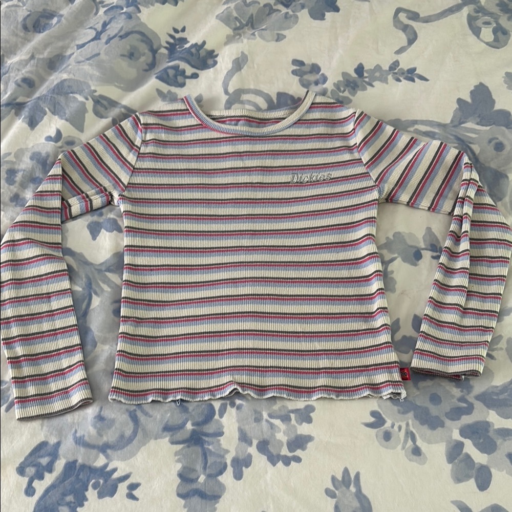 Dickies Striped Long Sleeve Shirt Kids Top SIZE XS